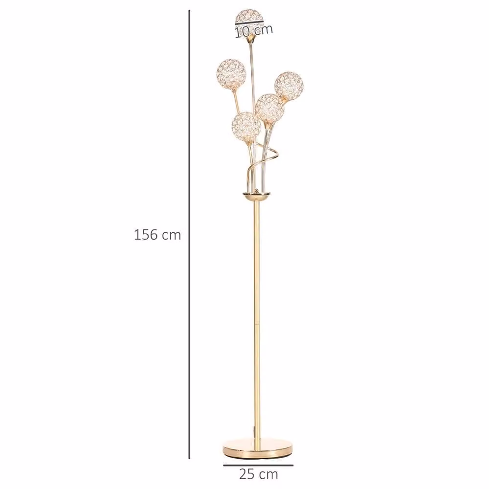 EONLION Gold Metal Floor Lamp with Transparent Sphere Shade for Living Rooms – 2