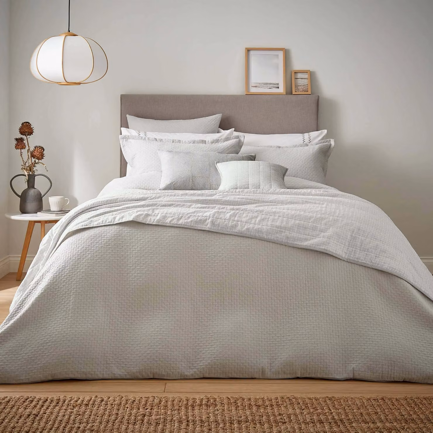 Murmur Dora Cotton Flannel Square Cushion in Grey, 40 x 40 cm – 2