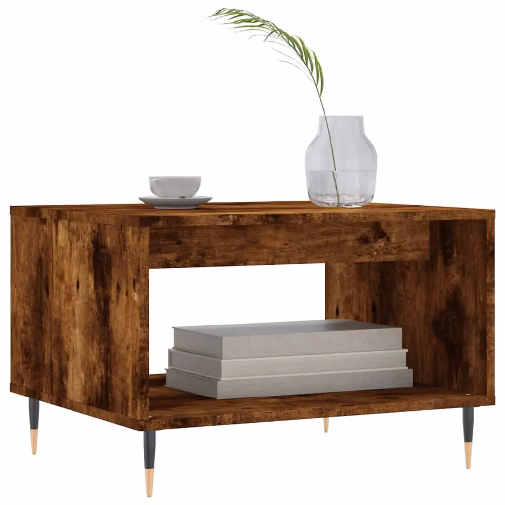 Berkfield Home Smoked Oak Coffee Table in Brown, W/D/H: 60 x 50 x 40 cm – 3