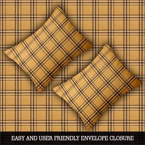 Grace Reversible Microfibre Double Duvet Cover Set in Gold, W/D/H: 200 x 200 cm with 2 x 50 x 75 cm Pillowcases – 2