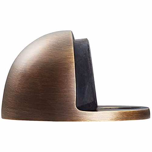 Loops Floor Mounted Oval Doorstop in Antique Brass