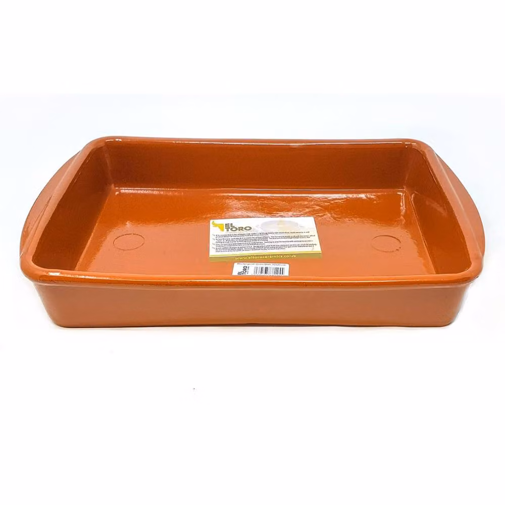 Verano Spanish Ceramics El Toro Brown Rectangular Ceramic Roasting Dish, 32 cm – 2