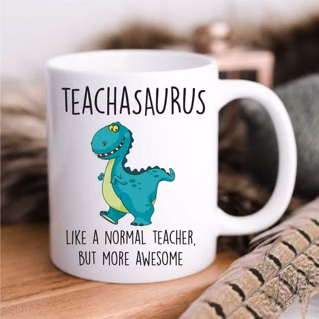 60 Second Makeover Teachasaurus Mug in White – 1