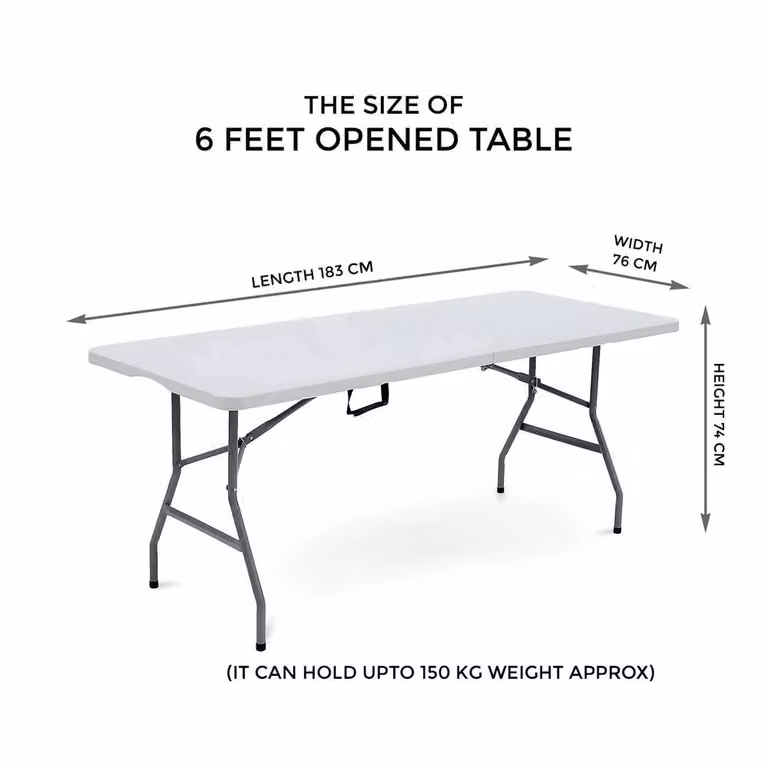 Crystals Catering Heavy Duty Folding Trestle Table in White