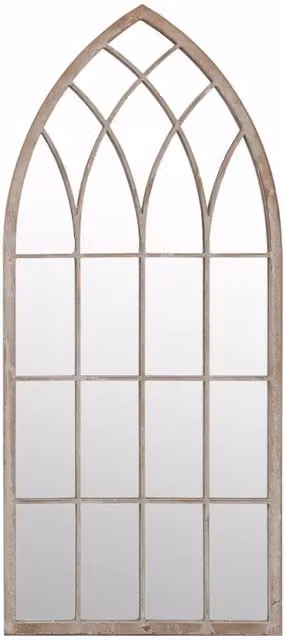 Berkfield Home Decorative Vintage Garden Mirror in Sand Beige, W/H: 70 x 30 cm