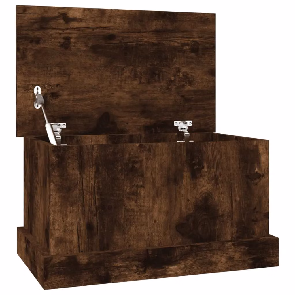 Berkfield Home Smoked Oak Storage Box in Brown, W/D/H: 50 x 30 x 28 cm – 2