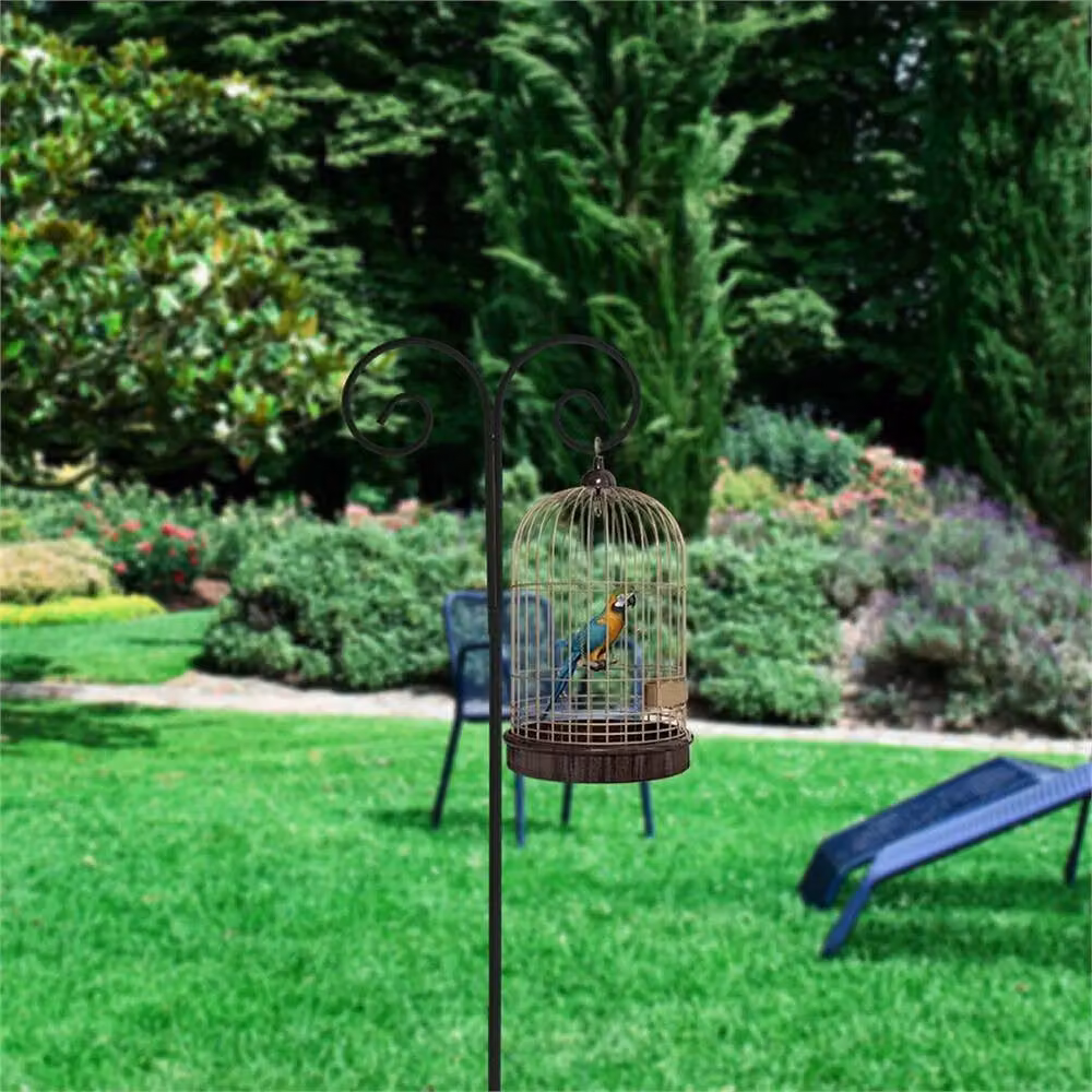 VOGREX 2-Piece Black Metal Shepherd Hooks for Hanging Garden Baskets – 3