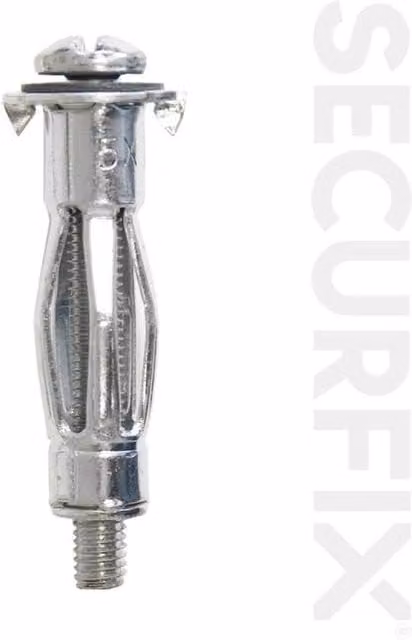 Securfix Heavy Duty Silver Hollow Wall Cavity Anchors for Plasterboard, Pack of 5