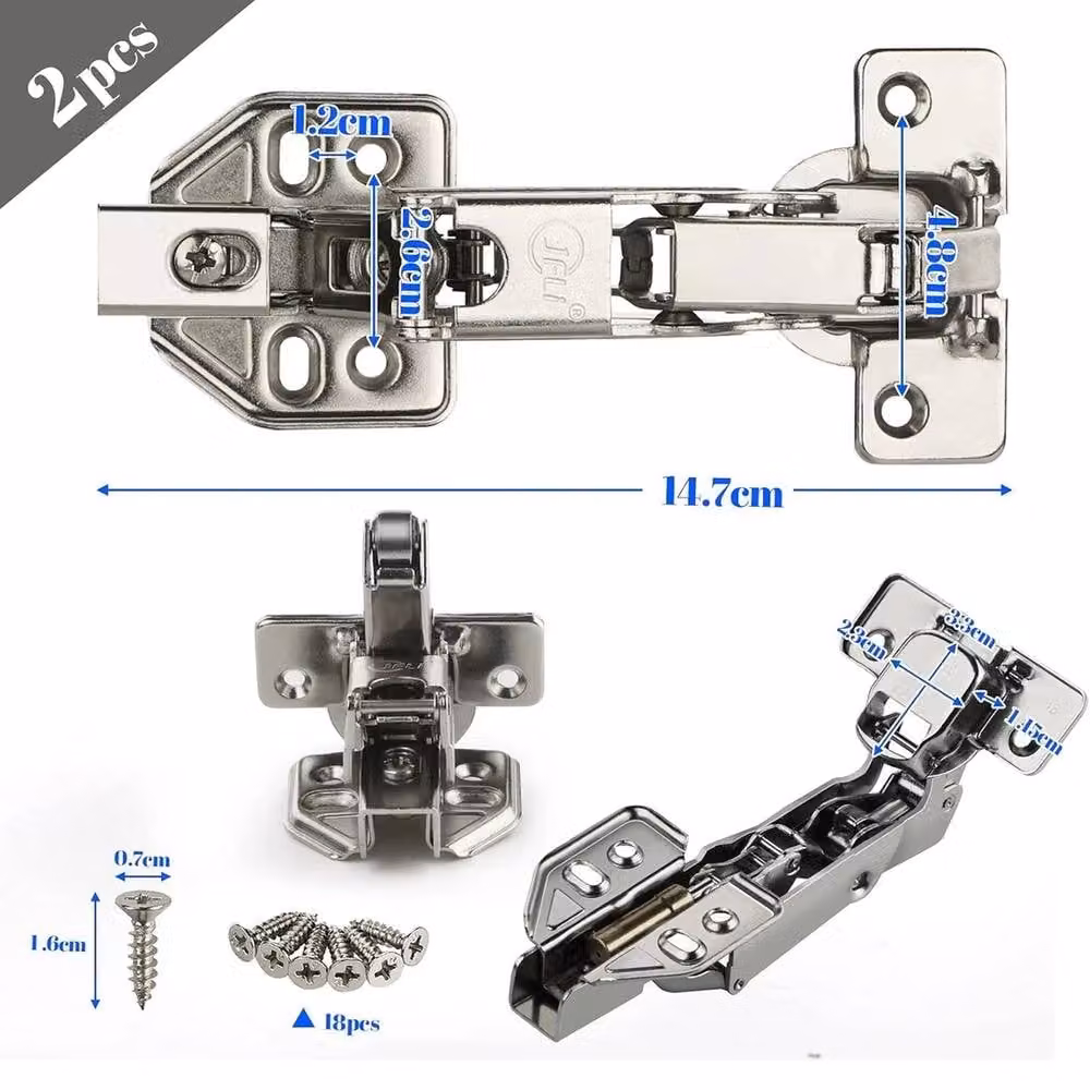 NESTLUNE 2-Piece Concealed Cupboard Hinges in Silver – 2