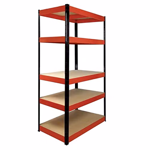 Shelf Depot RB Boss Shelf Kit with 5 MDF Shelves, Multi-Colour, W/D/H: 180 x 90 x 40 cm – 1