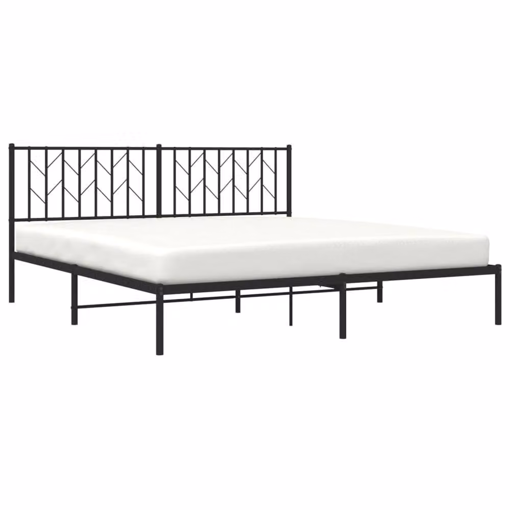 Berkfield Home Modern Metal Bed Frame with Headboard, Black, 183 x 213 cm – 3