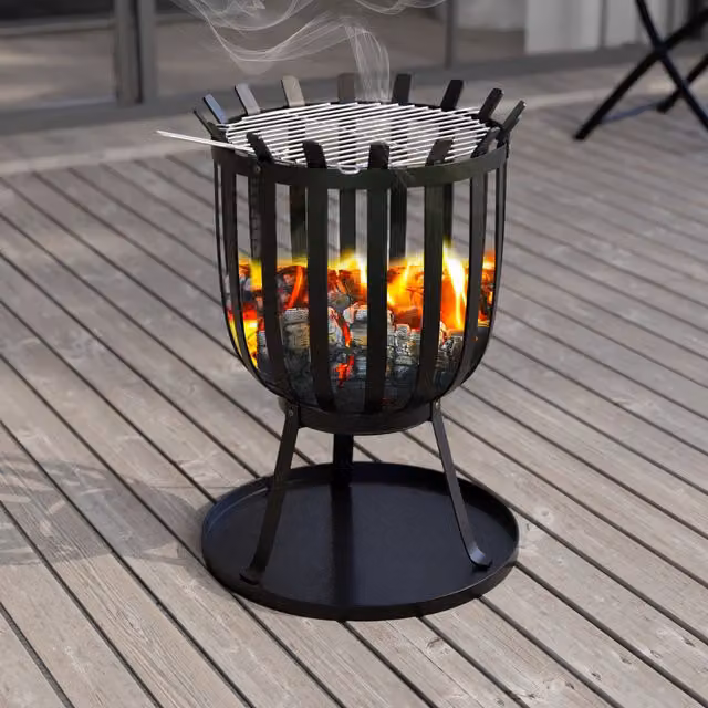 Vida Designs Black Steel Fire Basket Brazier