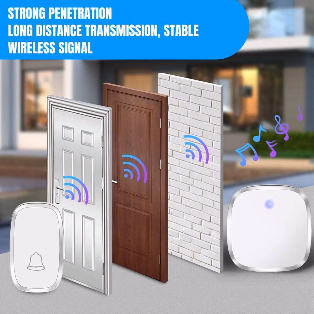SPETLEK Long Range Plug in Cordless Home Doorbell, White – 4