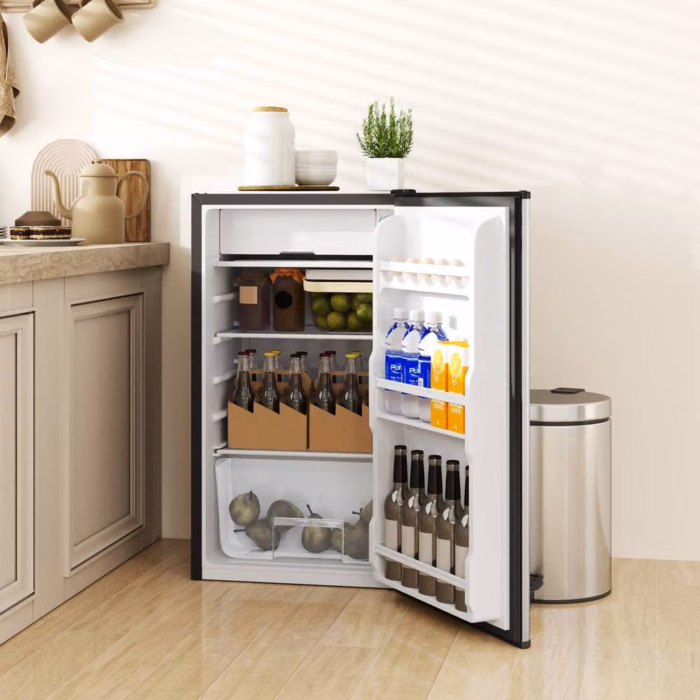 STILVORA Under Counter Fridge Freezer with Chiller Box and Zero Degree Zone, 91L, Silver Stainless Steel – 3