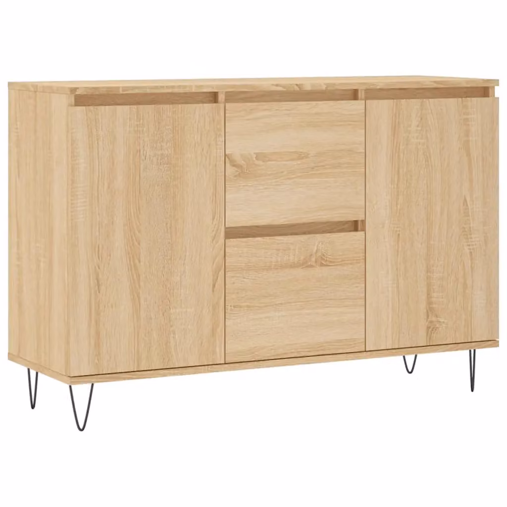 Berkfield Home Sonoma Oak Sideboard in Brown, W/D/H: 104 x 35 x 70 cm – 2