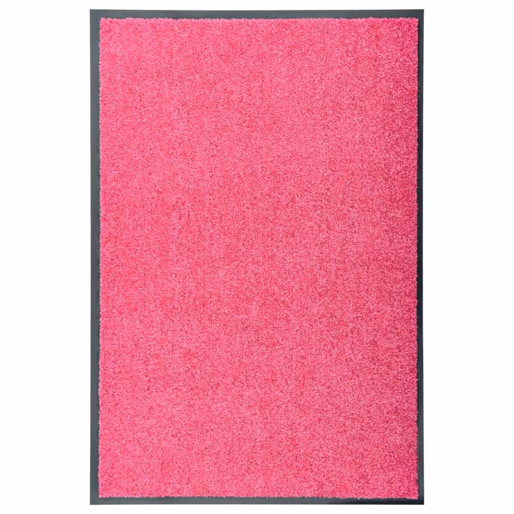 Berkfield Home Washable Non-Slip Pink Rectangular Doormat W: 60 cm, D: 90 cm – 2