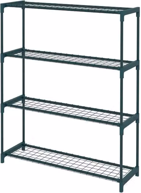 FORGEVIO 4-Tier Outdoor Plant Stand, Green Metal Planter Holder for Garden and Hallway, W/D/H: 107 x 28 x 28 cm – 1