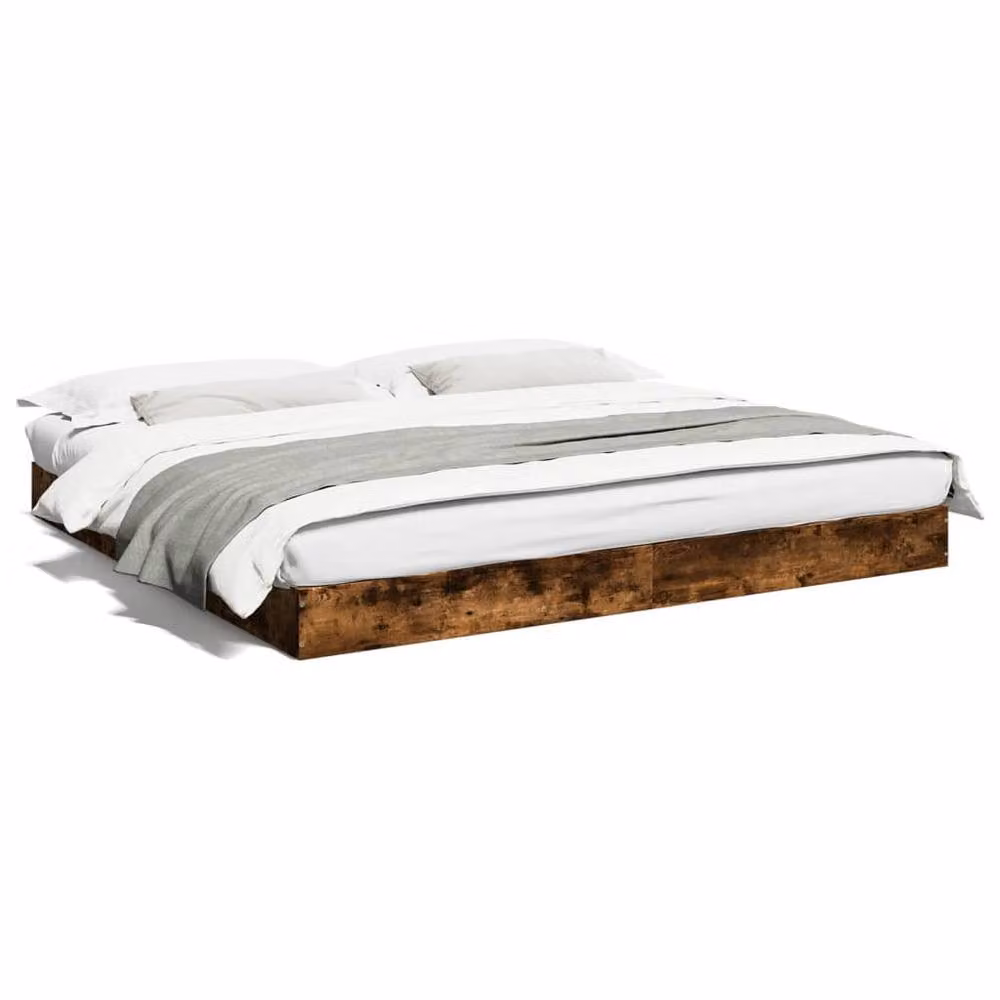 Berkfield Home Modern Super King Bed Frame in Smoked Oak Brown, W/D/H: 180 x 183 x 203 cm – 3