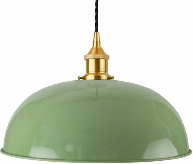 SE Home Worcester Pendant Light in Mint Green with Polished Brass and Black Details