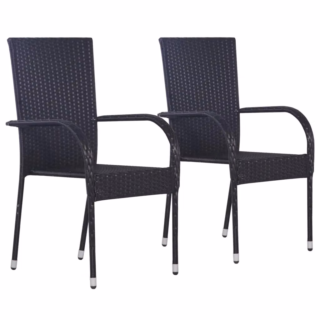 Berkfield Home 3 Piece Garden Dining Set in Black – 2