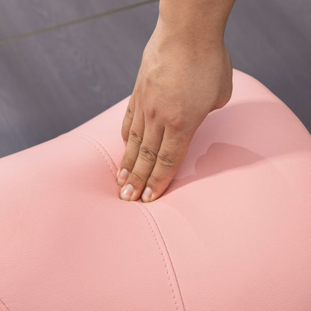 STILVORA Height Adjustable Salon Stool with Castors in Pink – 5