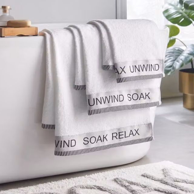 Catherine Lansfield Relax and Unwind 4 Piece Cotton Towel Set in White