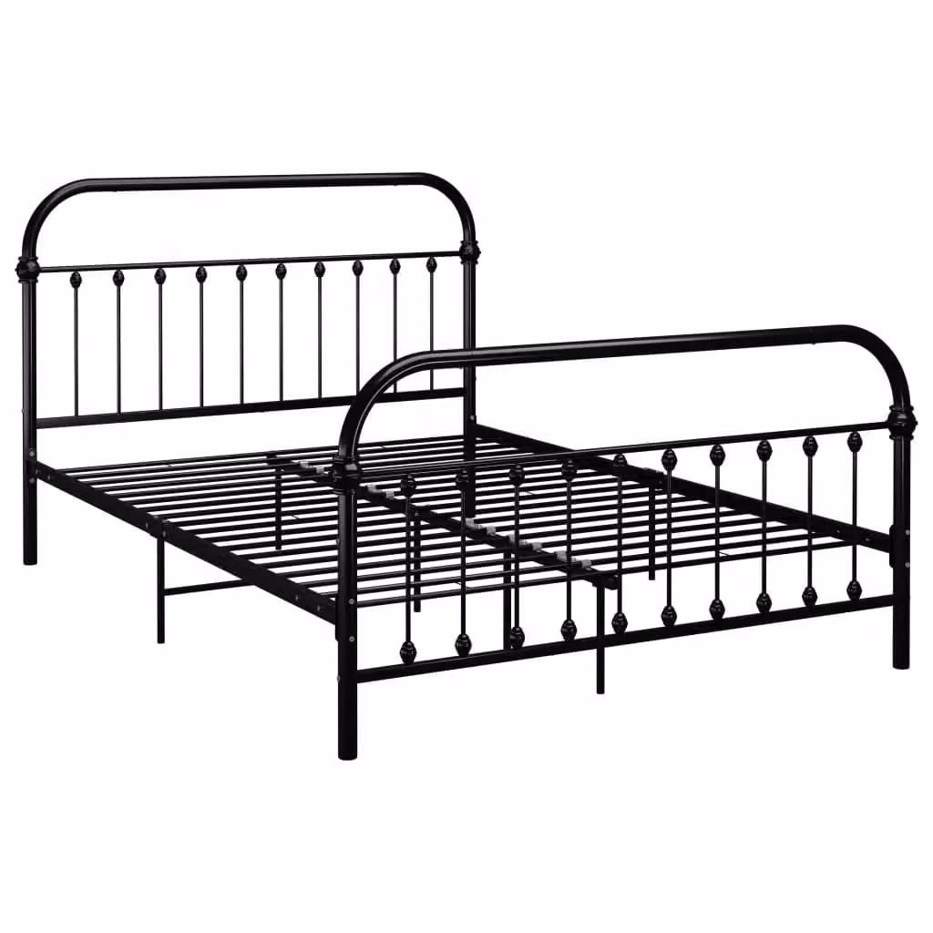 Berkfield Home Classic Metal Bed Frame in Black, W/D/H: 120 x 200 cm – 1