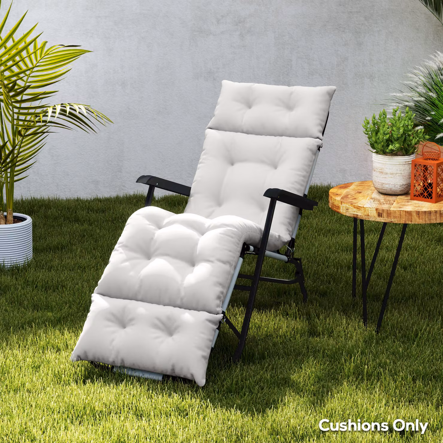 Outsunny Sun Lounger Cushion in Light Grey, W/D/H: 190 x 56 x 10 cm – 6