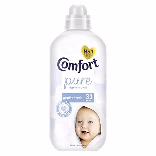 Comfort Pure Hypoallergenic Fabric Conditioner, Multicolour and White, 930 ml
