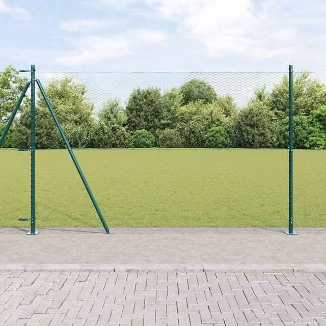 Berkfield Home Green PVC Coated Steel Hexagon Fence, H: 1.6 m x L: 50 m – 1