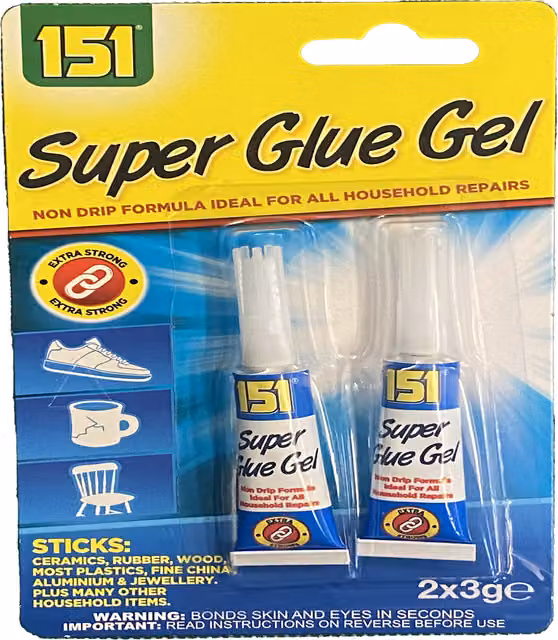 Pack of 2 Transparent Super Glue Gel, 3g per tube