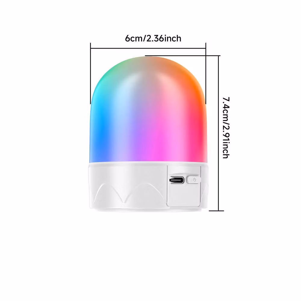 Harper Living USB Rechargeable RGBW LED Bulbs with Remote, E27 Screw and Magnetic, Dimmable 9 Colour Night Lights with Timer, Set of 2, White and Multicolour – 6
