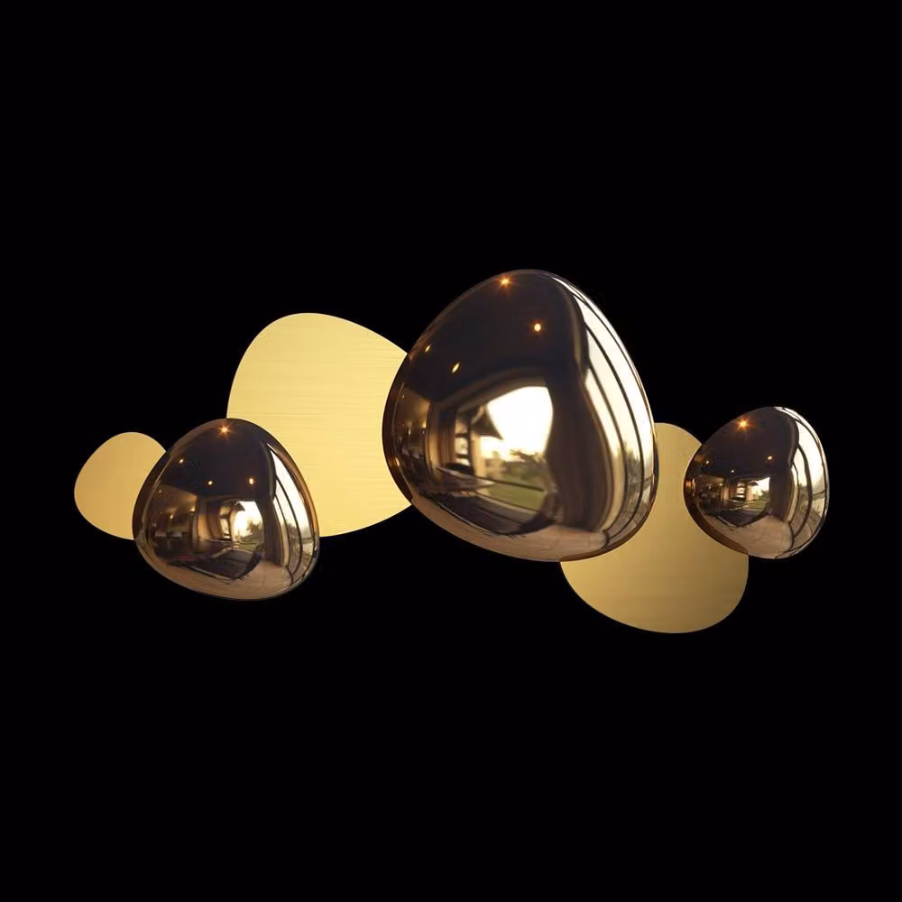 Netlighting Jack Stone Modern Integrated LED Wall Lamp in Gold/Brass with 3000K Warm White Light – 2