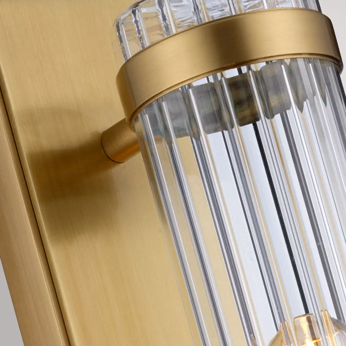 Netlighting Wellington 1 Light LED Wall Light in Aged Brass and Yellow Glass, IP44 Rated – 4