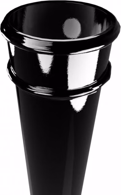 Hargreaves Premier Cast Iron Round Non-Eared Downpipe with Socket, Black, Diameter: 150 mm, Height: 1829 mm