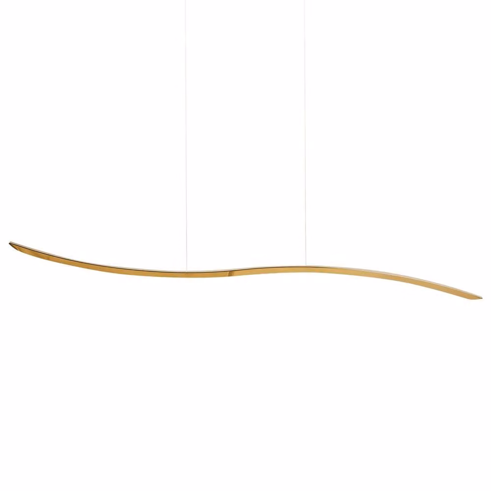 Wyld and Coco Gold Pendant Lamp with Integrated LED and Height Adjustable Wavy Shade – 2