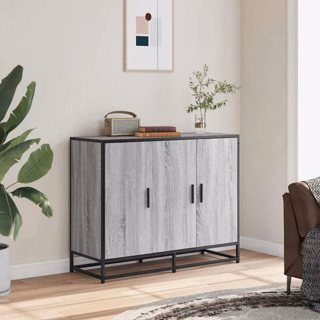 Berkfield Home Grey Sonoma Sideboard, W/D/H: 94 x 35 x 76 cm – 2