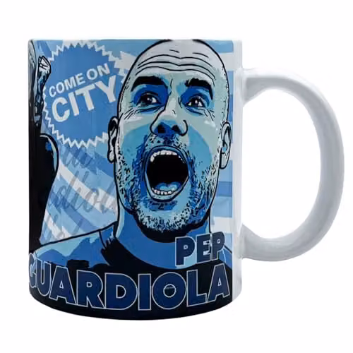 Fan Originals Manchester City Pep Guardiola Ceramic Mug, Blue, 325 ml – 1