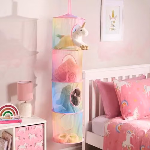 OHS 4 Tier Tie Dye Hanging Mesh Teddy Storage Organiser in Multicolour – 2