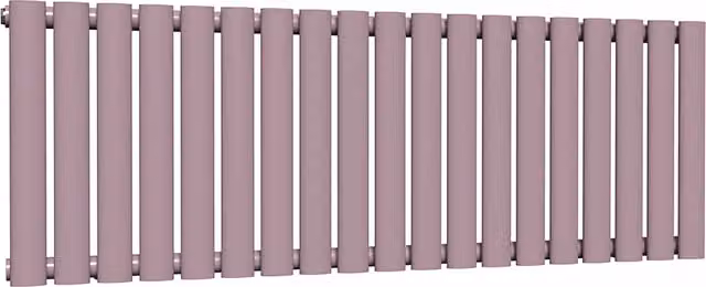Lux Heat Oval Horizontal Single Radiator in Lavender Mist, W: 1140 mm, H: 400 mm, D: 40 mm
