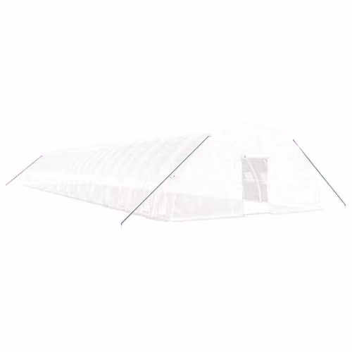 vidaXL White Steel Frame Greenhouse for Vegetable Gardens, W: 24 m, D: 6 m, H: 2.85 m