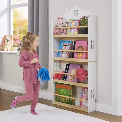 Liberty House Toys Kids Wall Mounted House Bookcase in White, W/D/H: 60 x 14.5 x 130 cm – 1