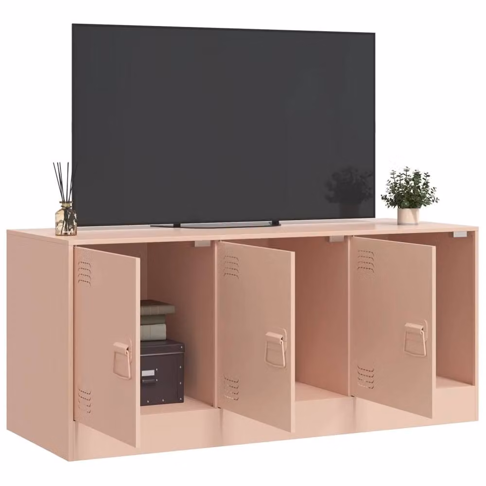 Berkfield Home Pink Metal TV Cabinet W/D/H: 99 x 39 x 44 cm – 2