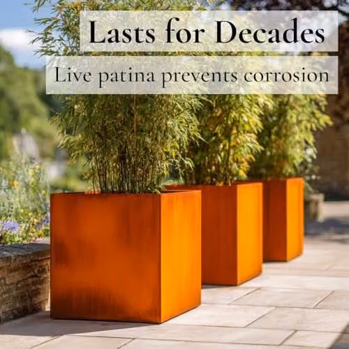 Access Garden Products Brown Steel Planter Tub W/D/H: 40 x 40 x 40 cm – 4