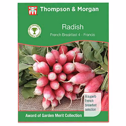 Thompson & Morgan French Breakfast 3 Radish Vegetable Seeds, Red and White