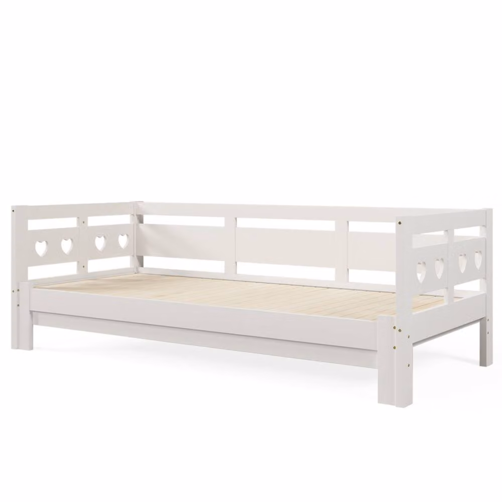 STILVORA White Wooden Single Daybed with Trundle, W/D/H: 90 x 190 cm – 3