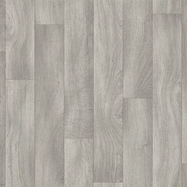Vinyl Flooring UK White Wood Effect Grey Cushion Backing Vinyl Flooring Sheet, W: 400 cm, D: 300 cm