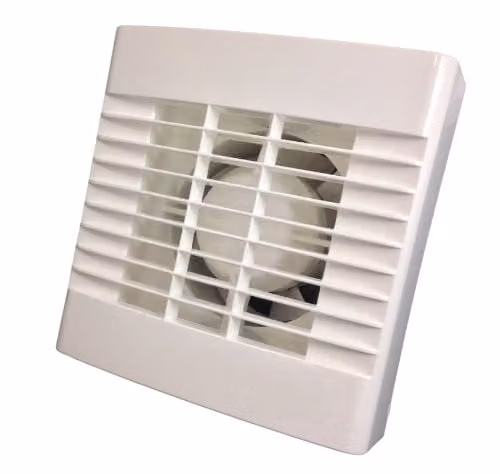 Airvent Grey Bathroom and Toilet Axial Extractor Fan with Run on Timer for 100mm / 4 inch Duct