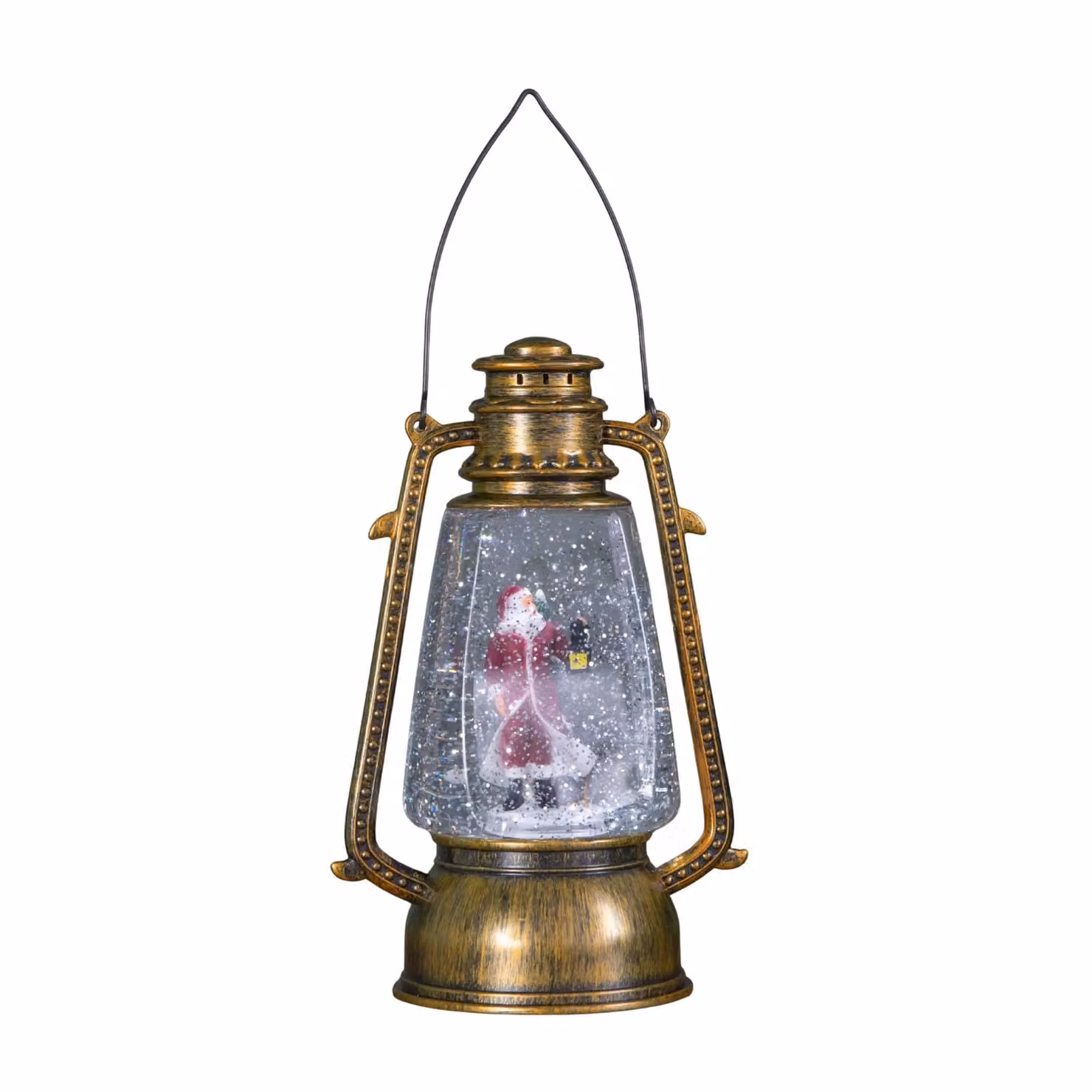 Samuel Alexander Gold Antique Lantern Christmas Water Spinner with Santa Scene, Diameter: 24 cm – 3