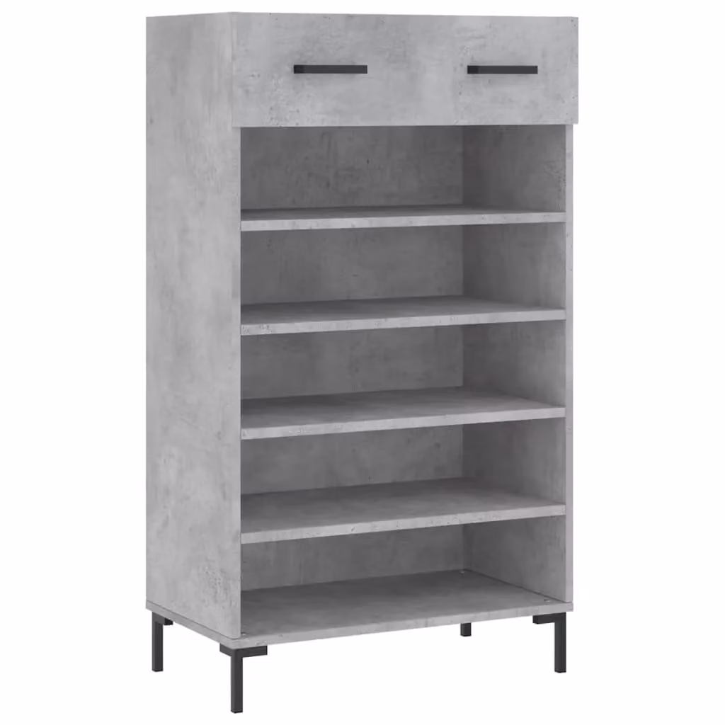 Berkfield Home Industrial Shoe Cabinet in Concrete Grey, W/D/H: 60 x 35 x 105 cm – 2